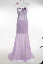 Lavender Rose Embellished Corset Gown H7062