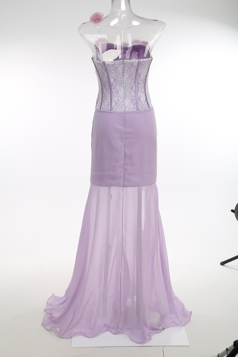 Lavender Rose Embellished Corset Gown H7062