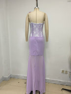 Lavender Rose Embellished Corset Gown H7062