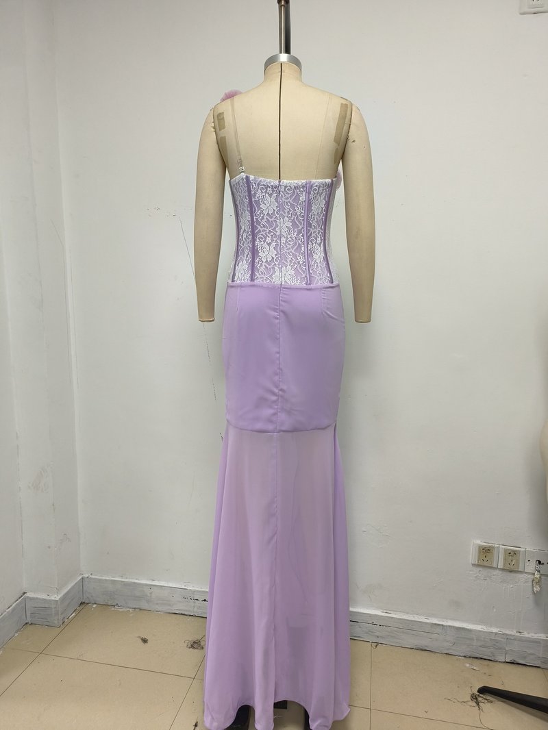 Lavender Rose Embellished Corset Gown H7062
