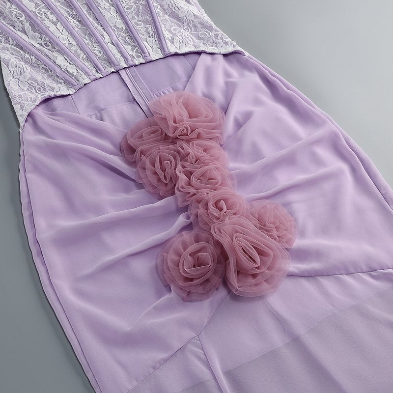 Lavender Rose Embellished Corset Gown H7062