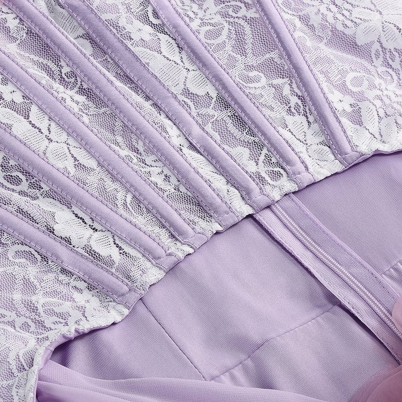 Lavender Rose Embellished Corset Gown H7062