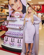Lavender Ruched Bandage Midi Dress H6311