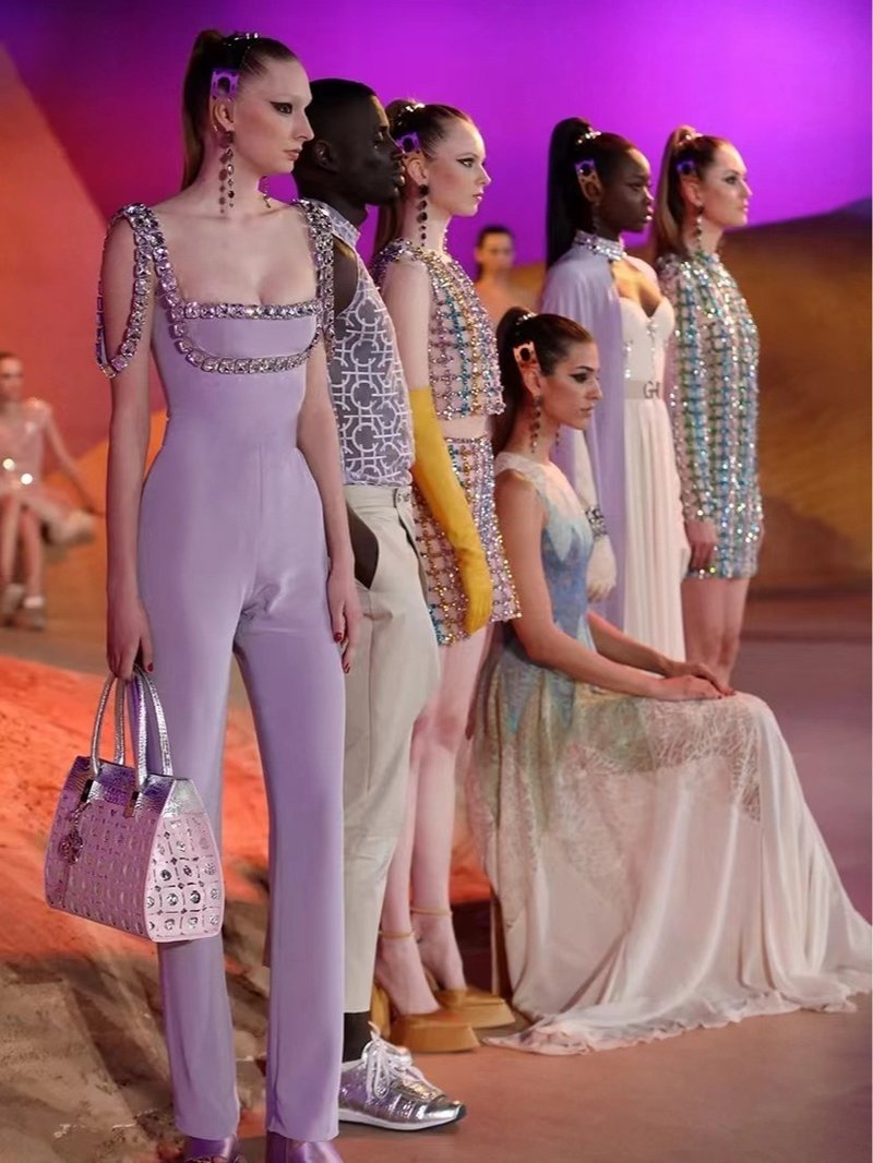 Lavender Sequin Trim Jumpsuit H6230