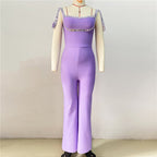 Lavender Sequin Trim Jumpsuit H6230