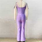 Lavender Sequin Trim Jumpsuit H6230