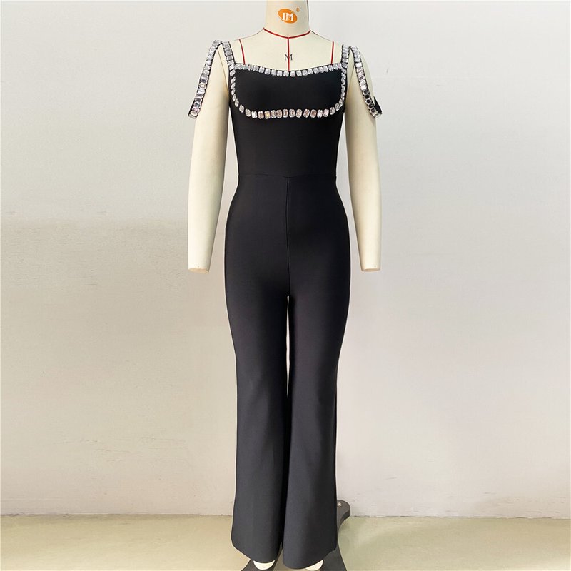 Lavender Sequin Trim Jumpsuit H6230