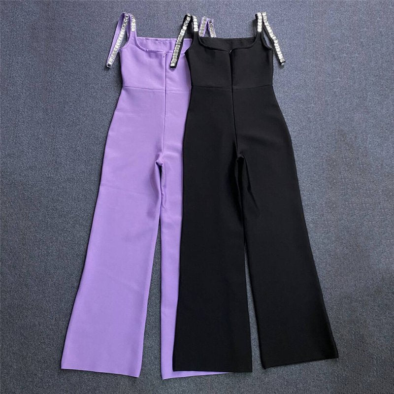 Lavender Sequin Trim Jumpsuit H6230