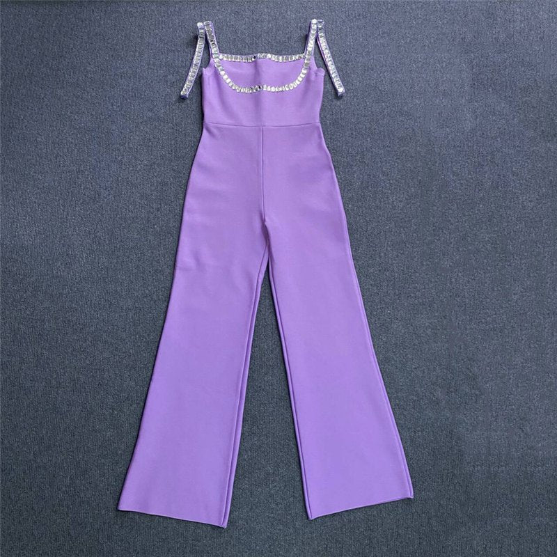 Lavender Sequin Trim Jumpsuit H6230