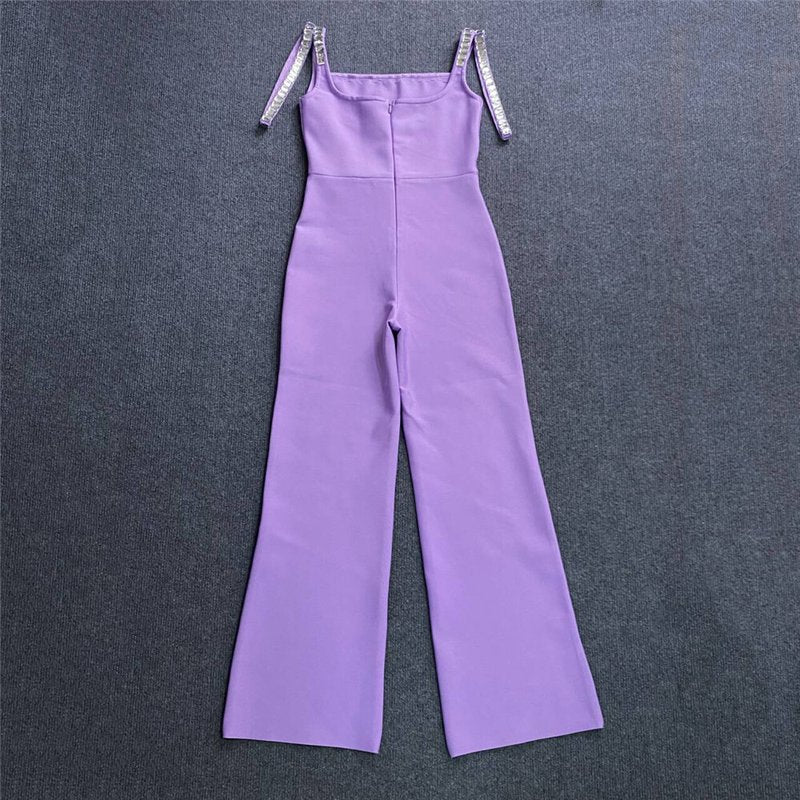 Lavender Sequin Trim Jumpsuit H6230