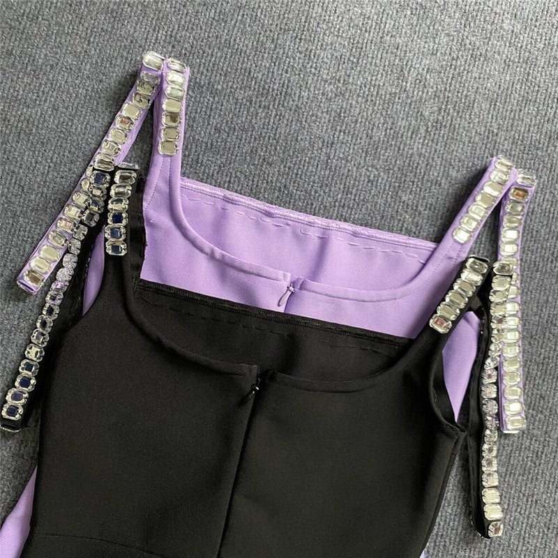 Lavender Sequin Trim Jumpsuit H6230