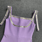 Lavender Sequin Trim Jumpsuit H6230