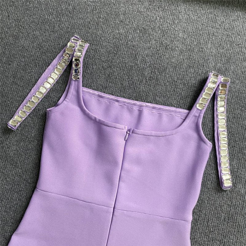 Lavender Sequin Trim Jumpsuit H6230