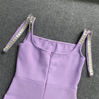 Lavender Sequin Trim Jumpsuit H6230