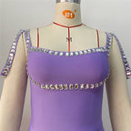 Lavender Sequin Trim Jumpsuit H6230