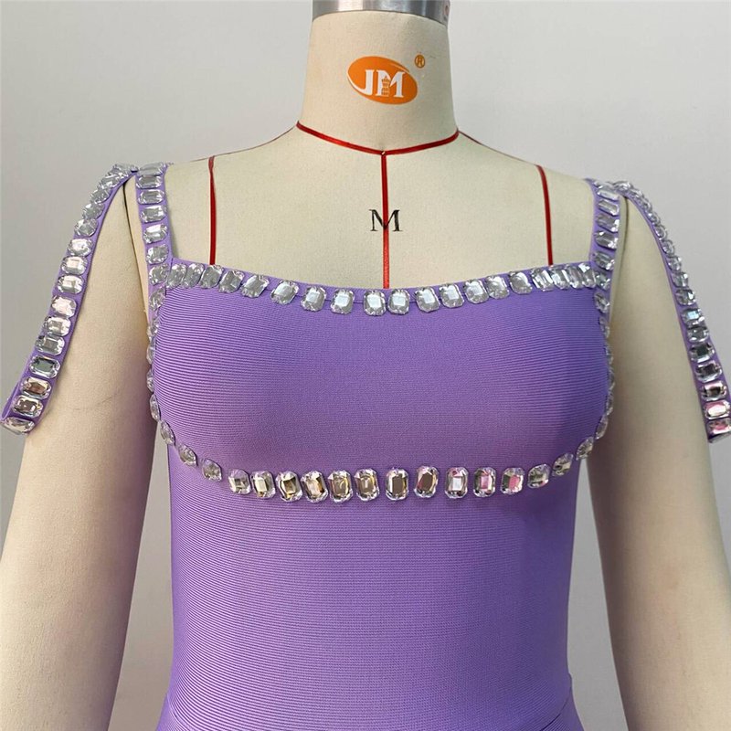 Lavender Sequin Trim Jumpsuit H6230