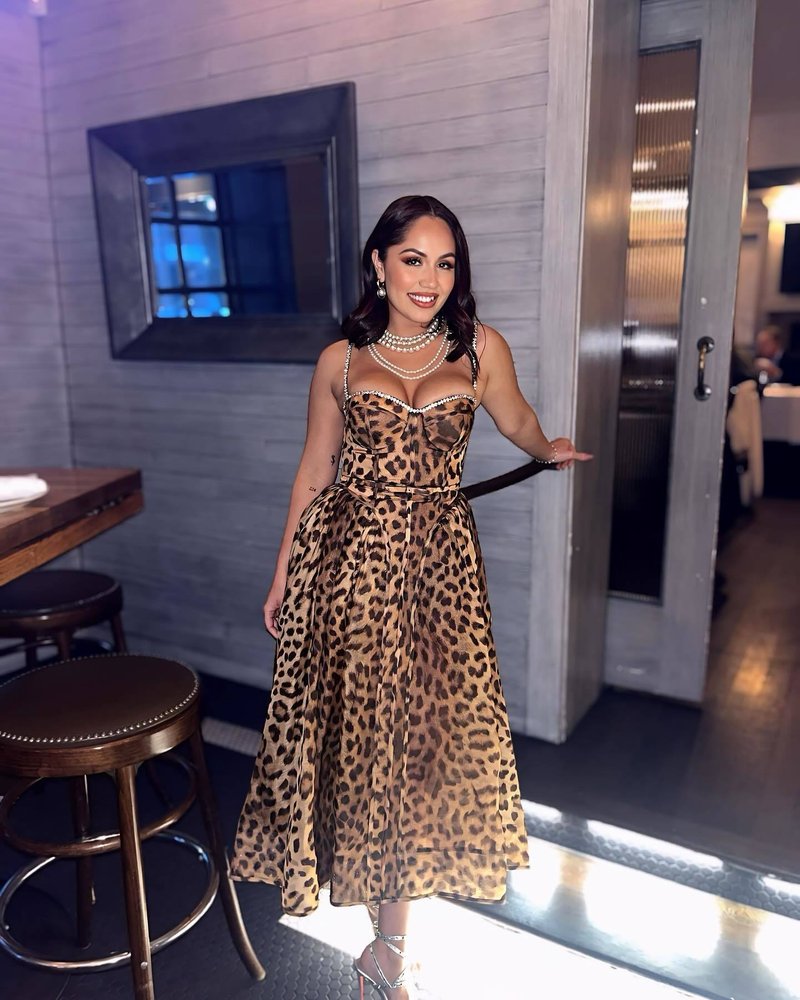 Leopard Print Strapless Midi Dress H6616