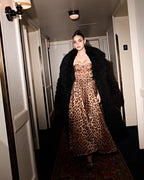 Leopard Print Strapless Midi Dress H6616