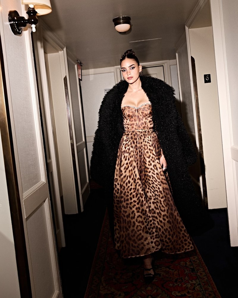 Leopard Print Strapless Midi Dress H6616