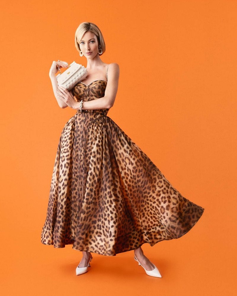 Leopard Print Strapless Midi Dress H6616