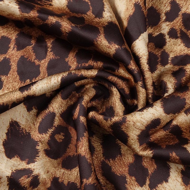 Leopard Print Strapless Midi Dress H6616