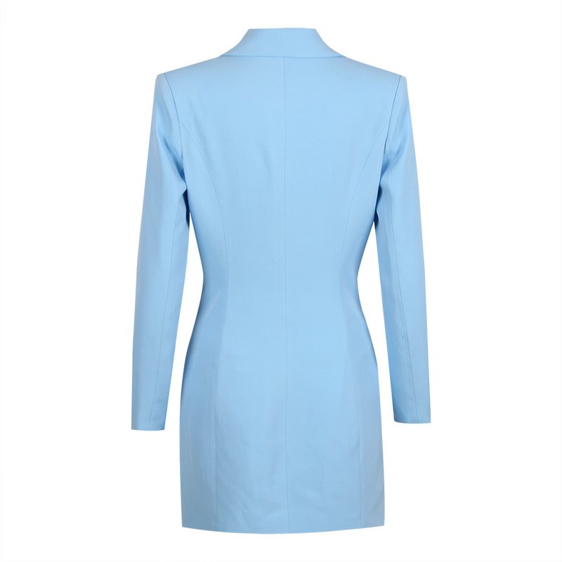 Light Blue Double Breasted Blazer Dress H5919