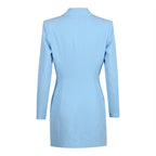 Light Blue Double Breasted Blazer Dress H5919