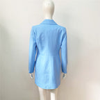 Light Blue Double Breasted Blazer Dress H5919