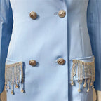Light Blue Double Breasted Blazer Dress H5919