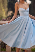 Light Blue Spaghetti Strap A-Line Dress H6207