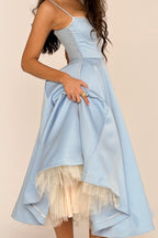 Light Blue Spaghetti Strap A-Line Dress H6207