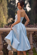 Light Blue Spaghetti Strap A-Line Dress H6207