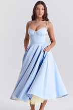 Light Blue Spaghetti Strap A-Line Dress H6207