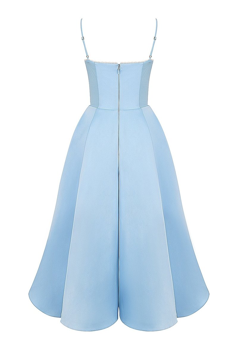 Light Blue Spaghetti Strap A-Line Dress H6207