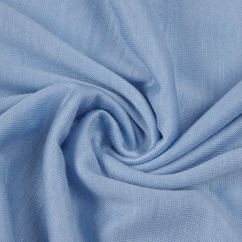 Light Blue Turtleneck Sheath Dress with Faux Fur Cuffs H6427