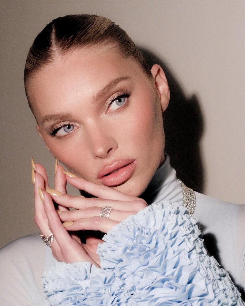 Light Blue Turtleneck Sheath Dress with Faux Fur Cuffs H6427