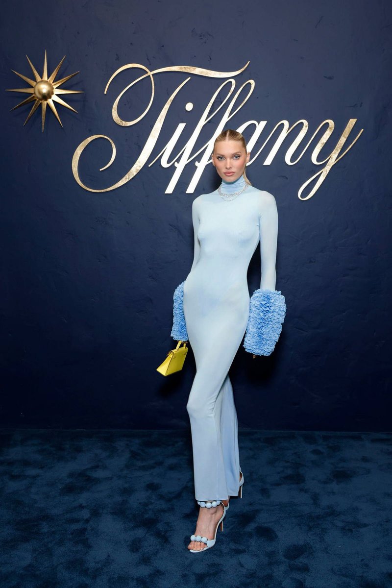 Light Blue Turtleneck Sheath Dress with Faux Fur Cuffs H6427
