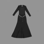 Long Sleeve Crystal Belt Maxi Dress H6132