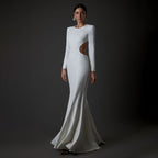 Long Sleeve Cutout Back Mermaid Gown H5463
