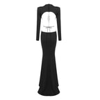 Long Sleeve Cutout Back Mermaid Gown H5463