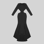 Long Sleeve Cutout Back Mermaid Gown H5463