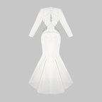 Long Sleeve Cutout Back Mermaid Gown H5463