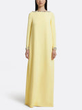 Long Sleeve Embellished Yellow Maxi Dress H6779