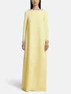 Long Sleeve Embellished Yellow Maxi Dress H6779