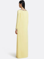 Long Sleeve Embellished Yellow Maxi Dress H6779