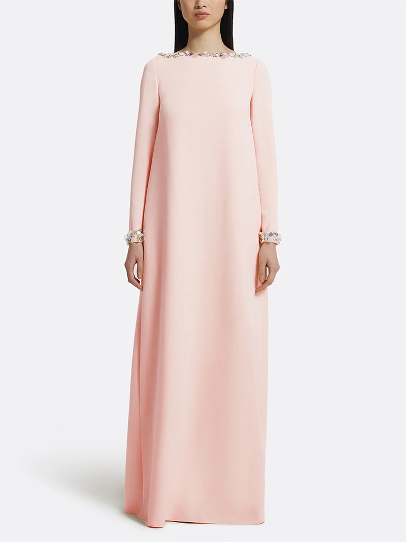 Long Sleeve Embellished Yellow Maxi Dress H6779