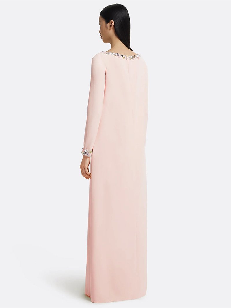 Long Sleeve Embellished Yellow Maxi Dress H6779