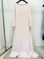 Long Sleeve Embellished Yellow Maxi Dress H6779