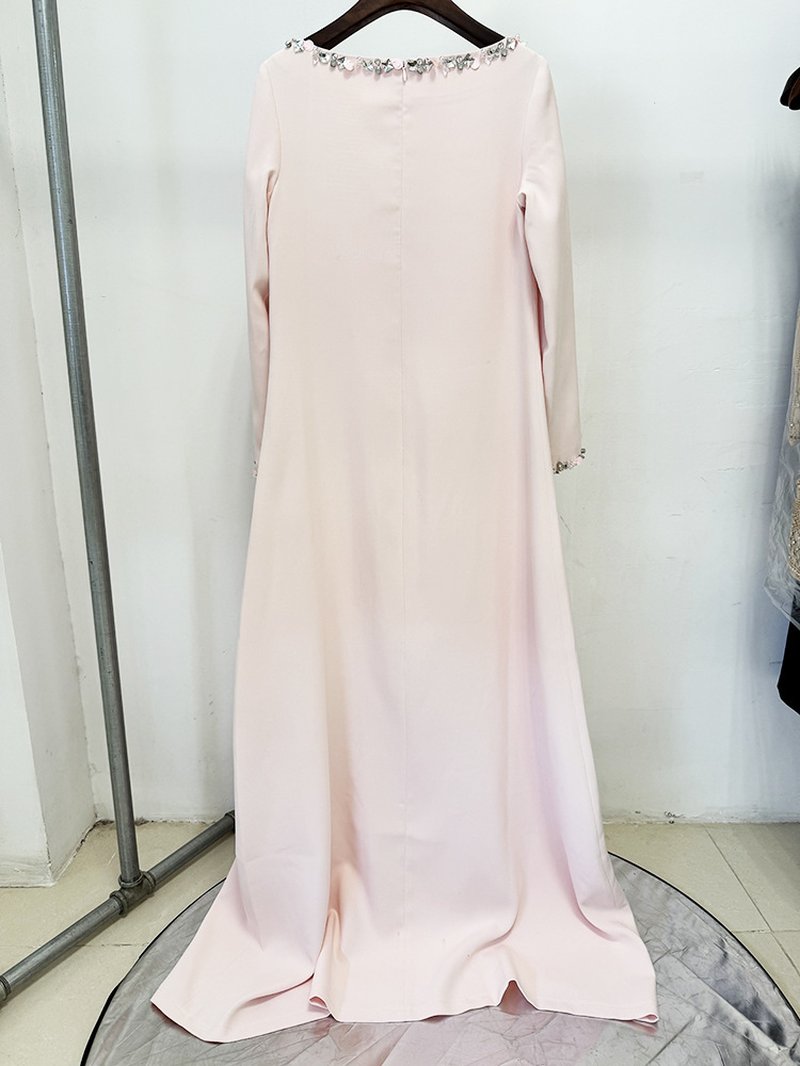 Long Sleeve Embellished Yellow Maxi Dress H6779