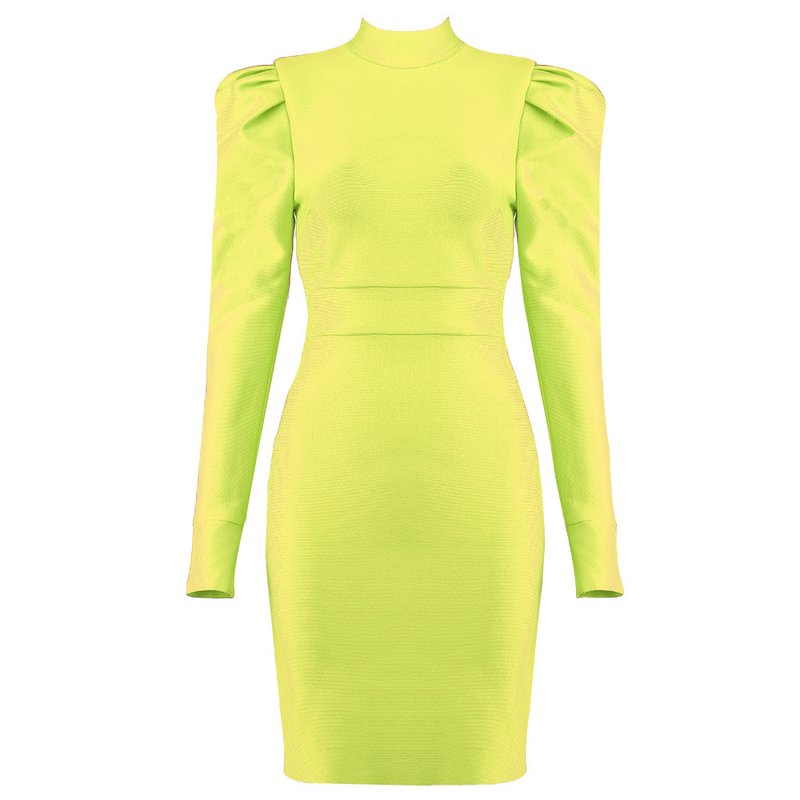 Long Sleeve High Neck Bodycon Dress H3271